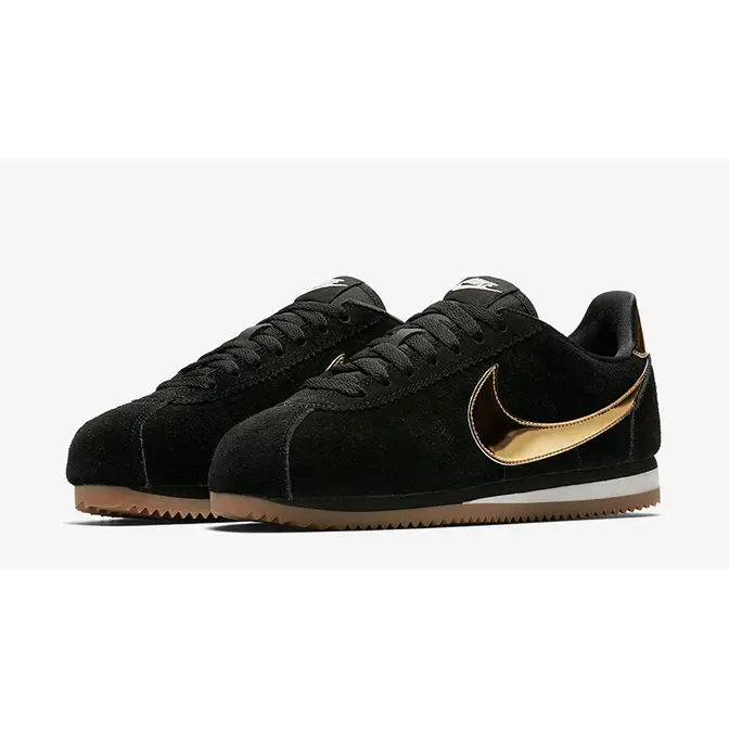 Nike black best sale gold cortez