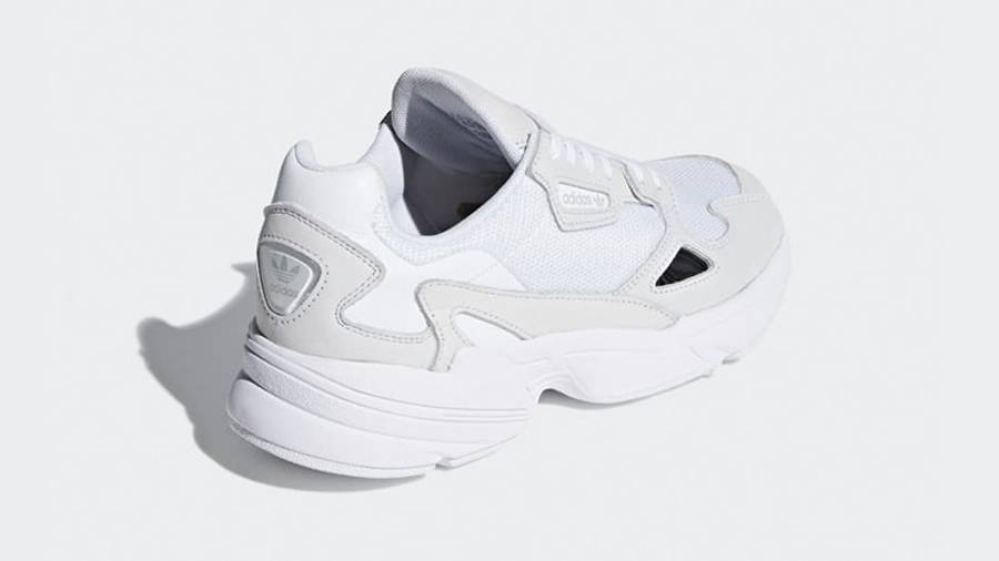 adidas triple white falcon trainers