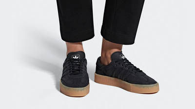 adidas sambarose black suede