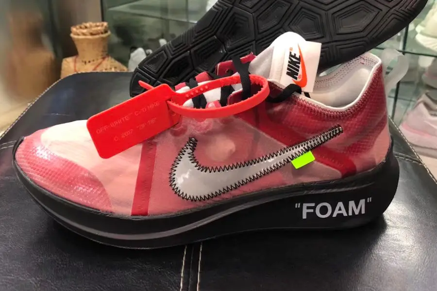 The Off White x Nike Zoom Fly SP Surfaces In A Burgundy