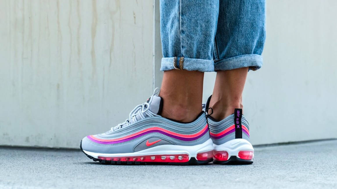 grey and pink air max 97