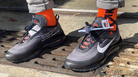 An On Foot Look At The Off-White x Nike Air Max 97 ‘Black’ An On Foot Look At The Off-White x Nike Air Max 97 ‘Black’
