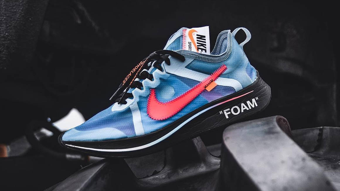 The Off-White x Nike Zoom Fly SP Surfaces In A ‘Blue’ Colourway