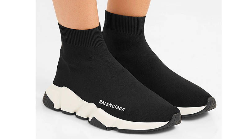 Balenciaga Speed Logo Print Black White
