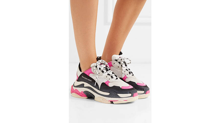 pink and black balenciaga triple s