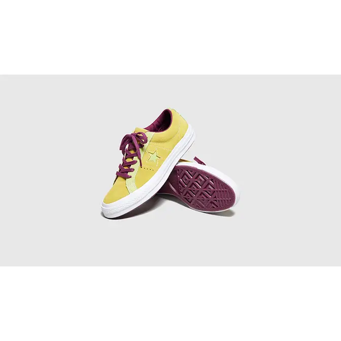 Purple and yellow clearance converse