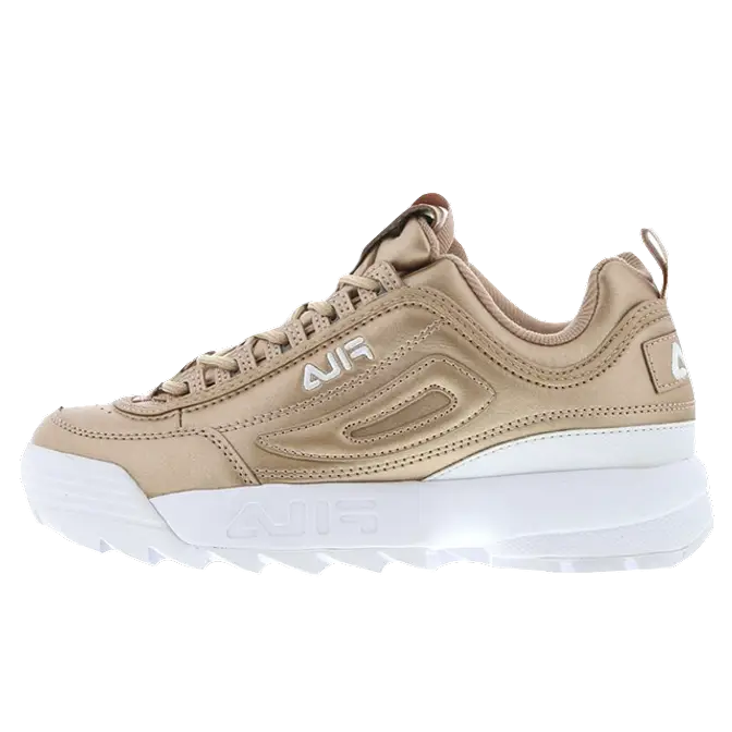 Fila disruptor metallic on sale gold