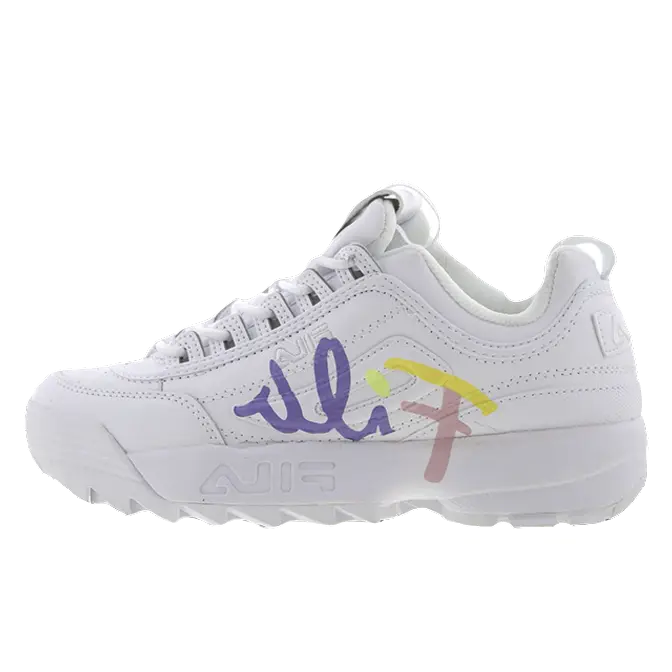 Womens fila disruptor ii hot sale premium script athletic shoe