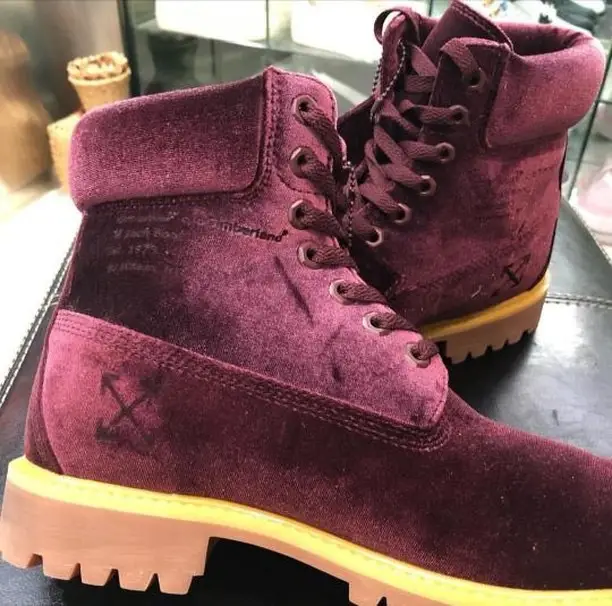 Timberland off store white burgundy