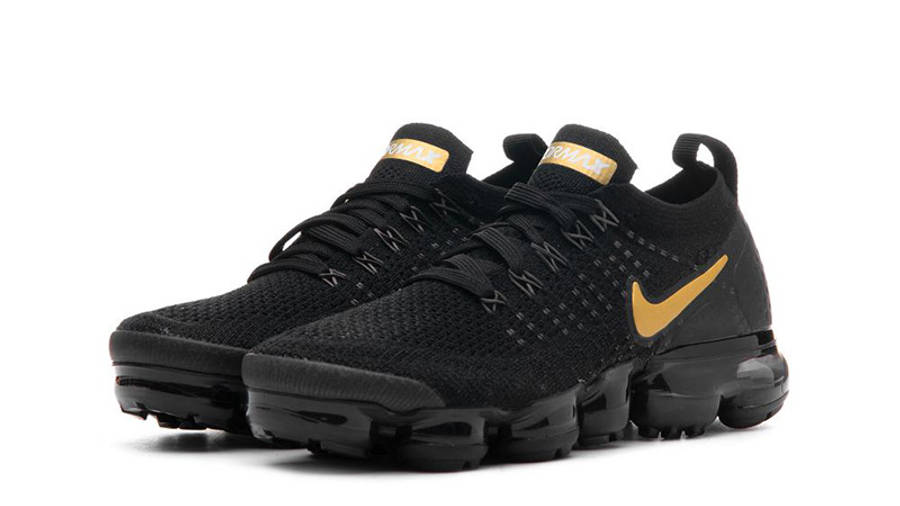 vapormax nike black and gold