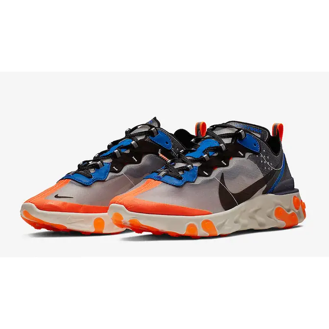 Nike nike shox black patent leather sneakers shoes Blue Orange