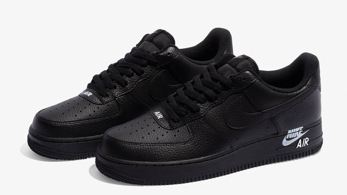 Nike Air Force 1 Stamp Logo Follows With A Triple Black Rendition The