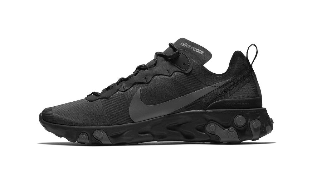 The Nike React Element 55 ‘Triple Black’ Is Stealthy AF The Nike React Element 55 ‘Triple Black’ Is Stealthy AF