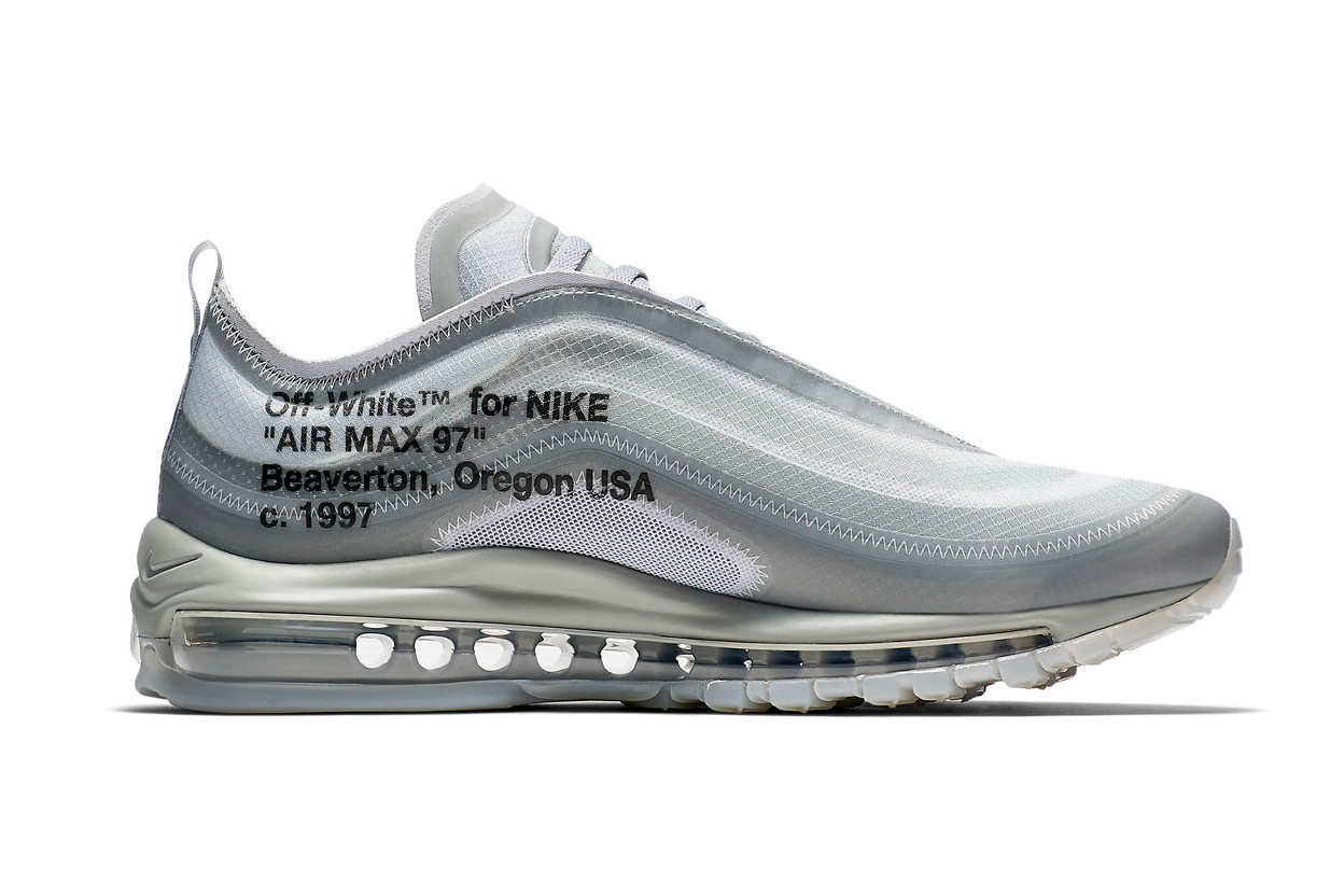 Grey air max hot sale 97 off white