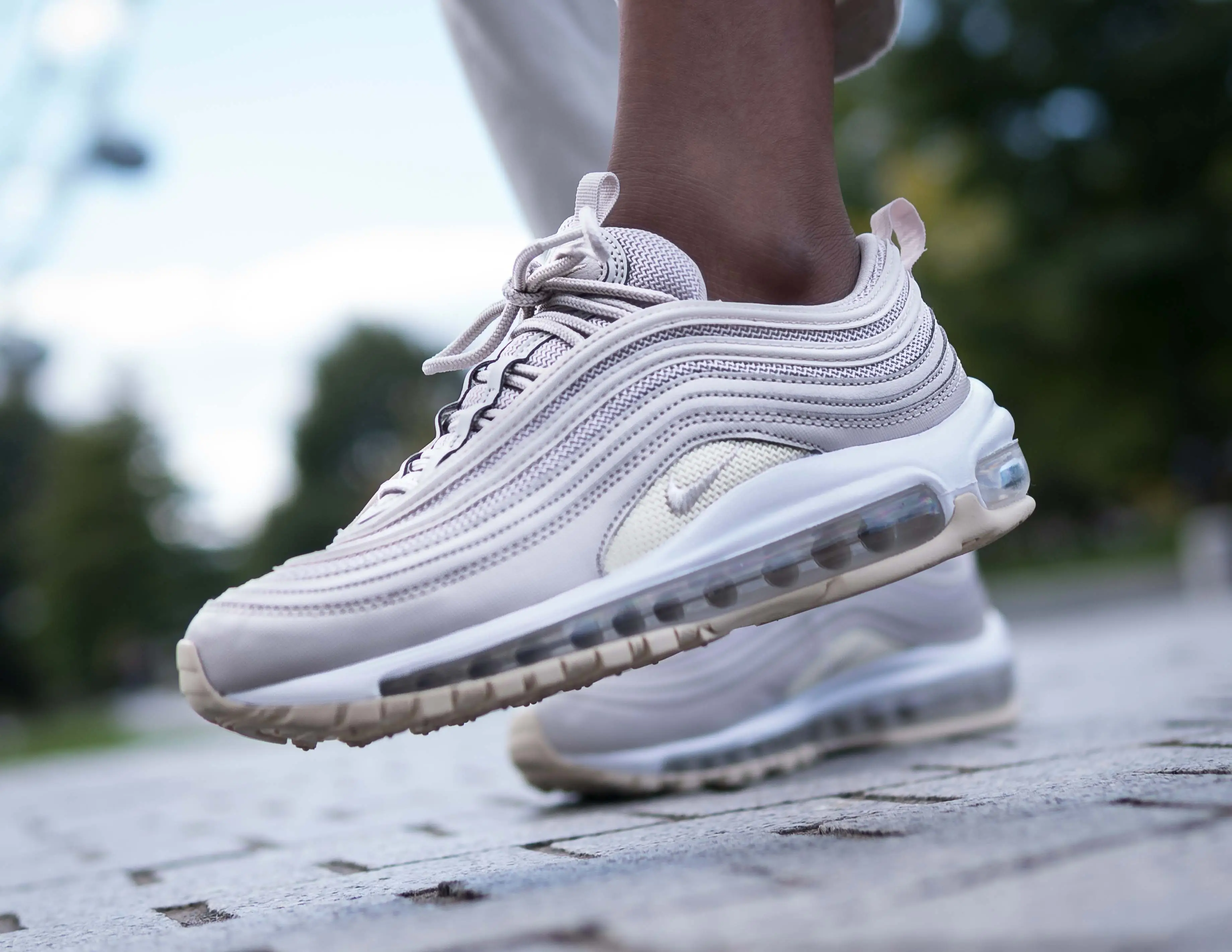 An Exclusive On Foot Look At Nike s Air Max 97 Desert Sand The Sole Supplier