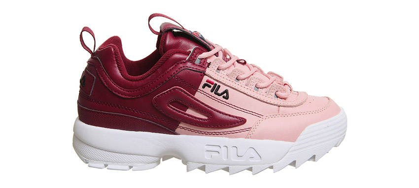 salmon pink white fila