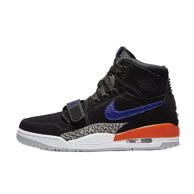 Orange blue black on sale jordans