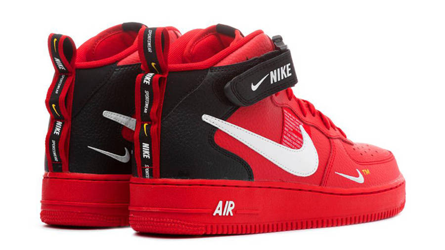 nike air force 1 mid red and black
