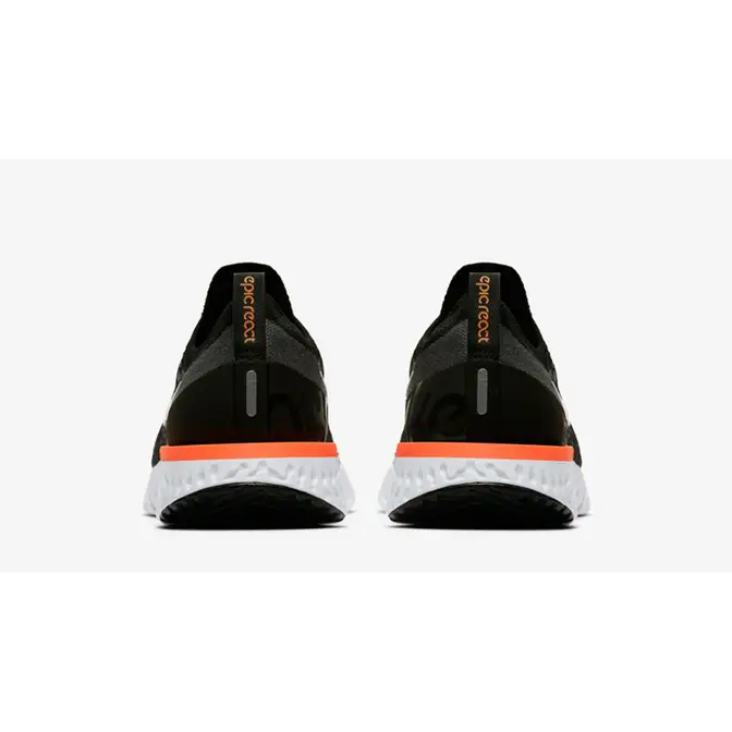 Nike epic react black cheap orange