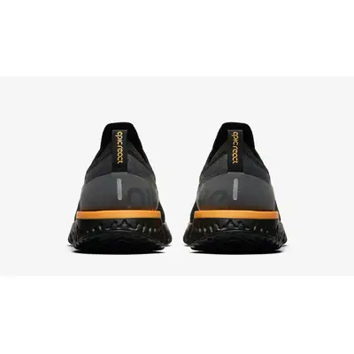 Nike epic react flyknit black hot sale and orange