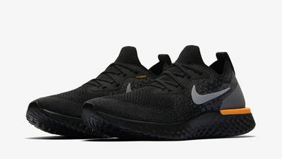 nike epic react flyknit black orange