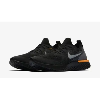 Nike epic react flyknit 2 black and orange hotsell