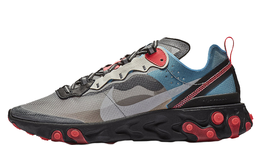 Nike React Element 87 Grey Blue Red 