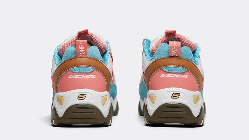 Skechers DLites Tidal Waves White Pink Womens