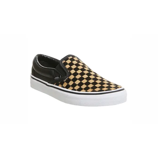 Vans checkerboard outlet slip on brown