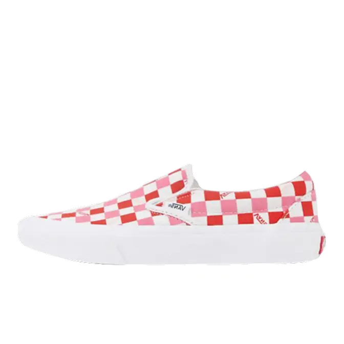 Vans slip on on sale checkerboard red white