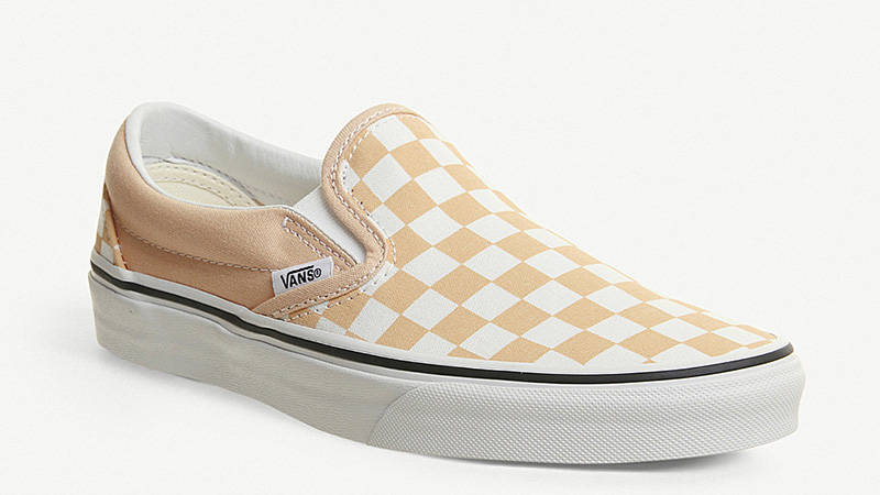 Vans Slip-On Checkerboard Print Canvas Yellow White