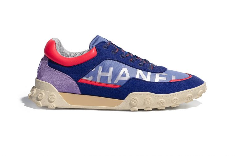 chanel nylon & calfskin sneaker