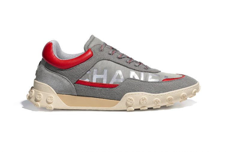 chanel nylon & calfskin sneaker