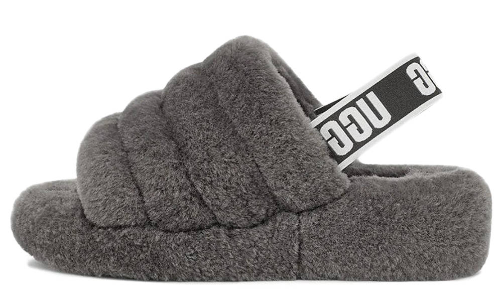 UGG Fluff Yeah Slide 22cm グレー 未使用級 UGG Fluff Yeah Logo Slides Grey Womens | Where To Buy | 1095119