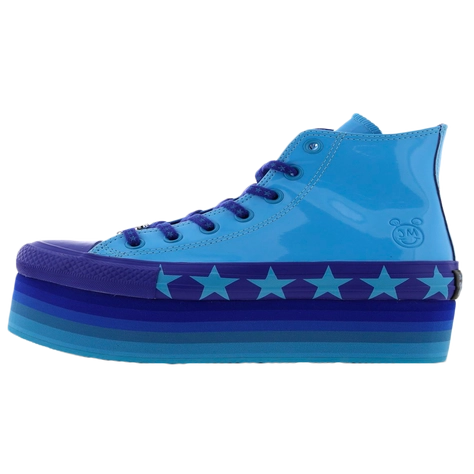 Converse X Miley Cyrus brave any weather with the brand new converse x golf le fleur gianno Platform Blue