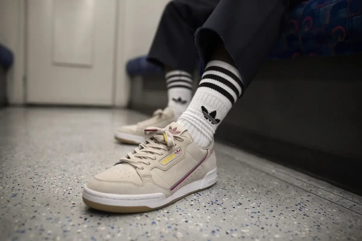 Adidas originals continental 80's tfl store victoria waterloo line trainers in grey