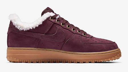 Sherpa Lined Nike Air Force 1's Arrive In Burgundy Crush