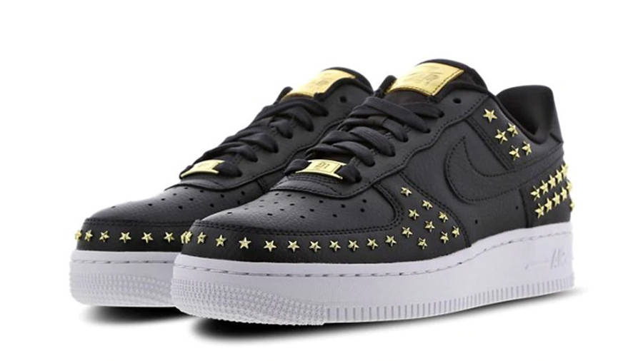 black air force ones with gold stars