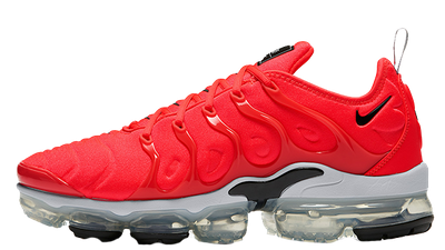 red and white nike vapor max plus