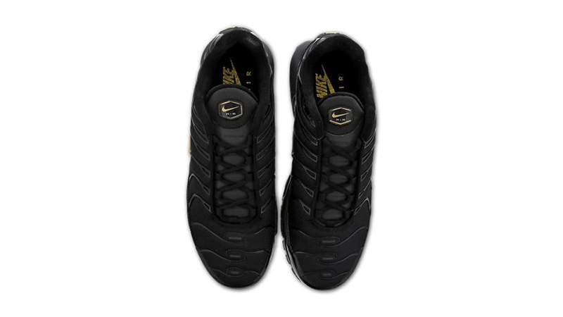 nike tns black with gold tick