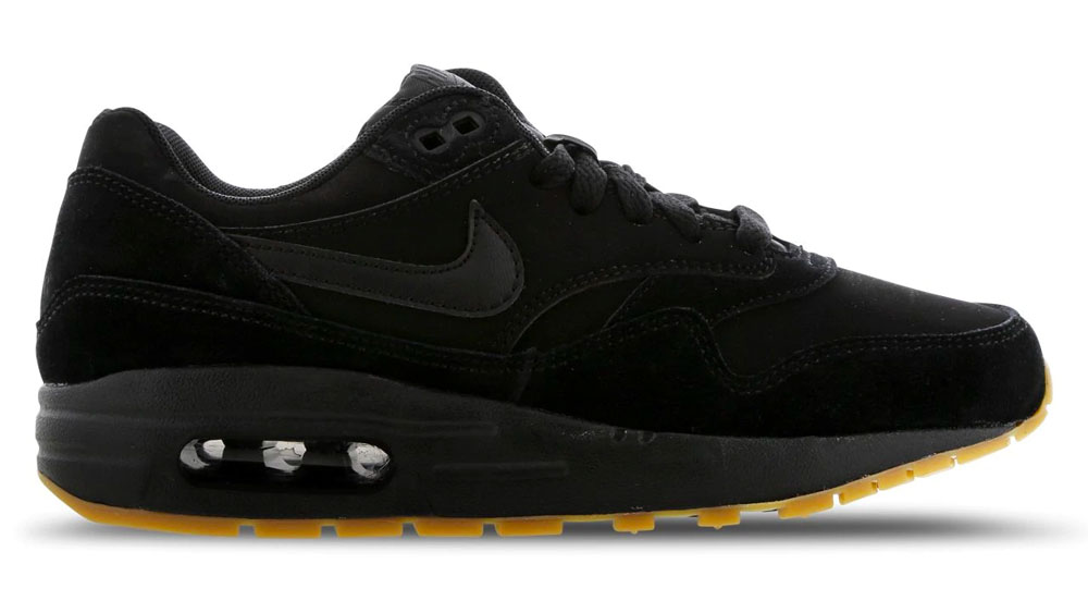 Air max 1 black gum sales on feet