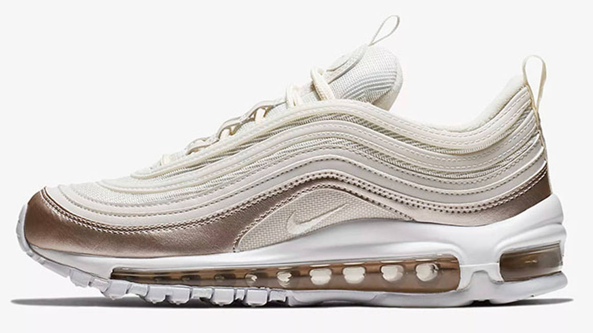 white and rose gold nike air max