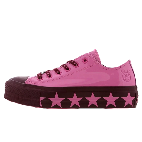 Converse X Miley Cyrus brave any weather with the brand new converse x golf le fleur gianno Lift Patent Pink