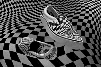 checkered vans trippy