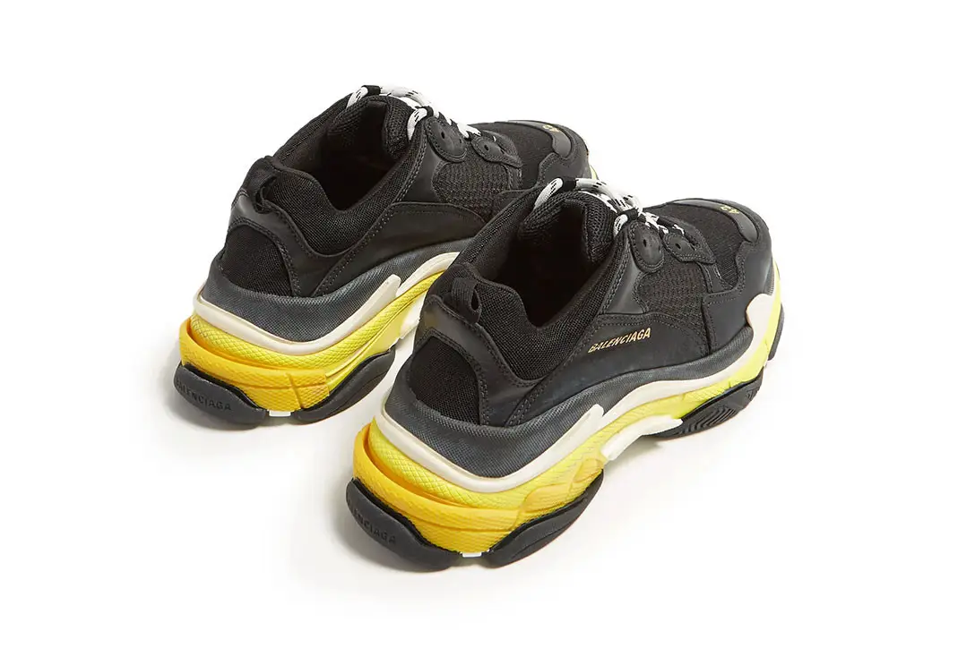 Black and yellow balenciaga triple s best sale