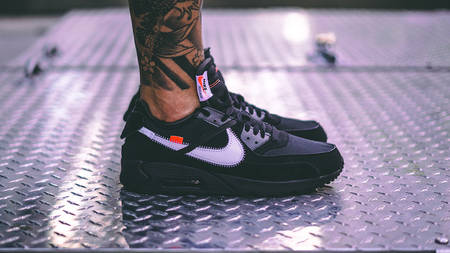 An On Foot Look At The Off-White x Nike Air Max 90 ‘Black’ An On Foot Look At The Off-White x Nike Air Max 90 ‘Black’