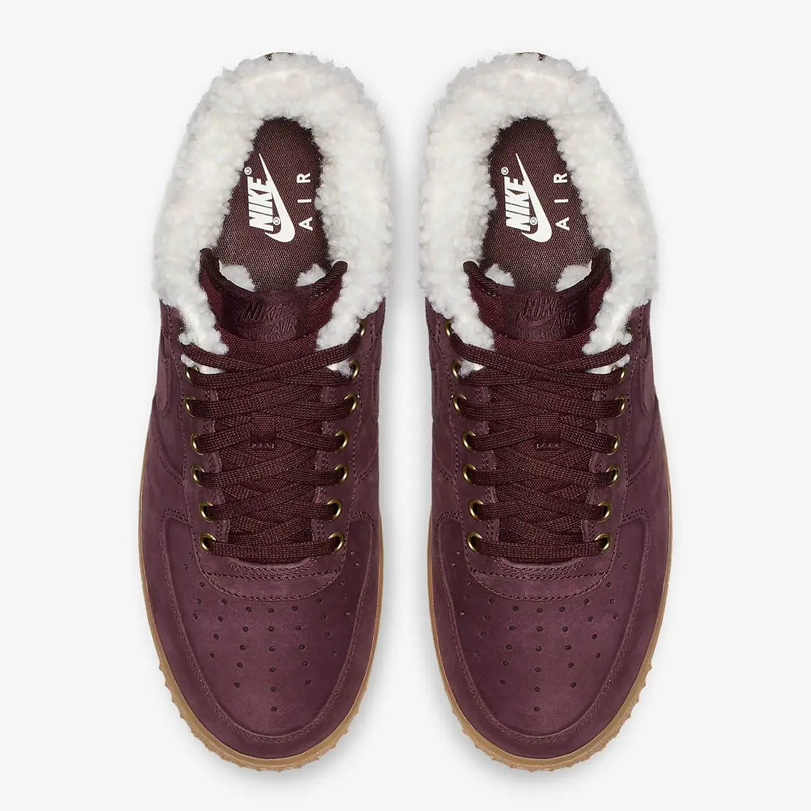 Sherpa Lined Nike Air Force 1 s Arrive In Burgundy Crush The Sole Supplier