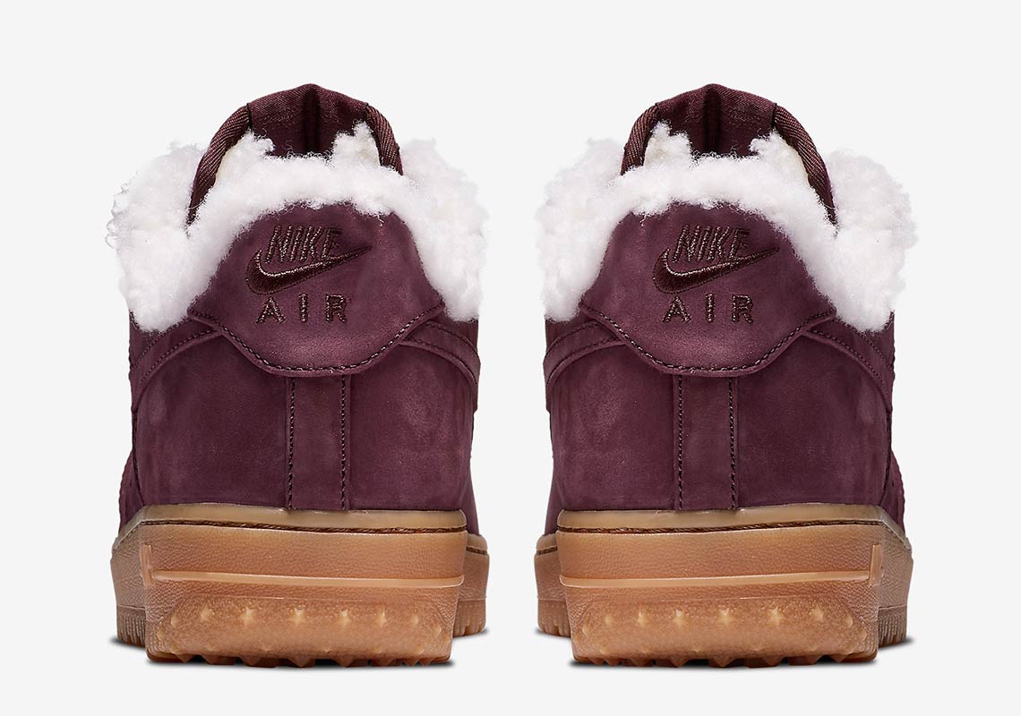 Sherpa Lined Nike Air Force 1's Arrive In Burgundy Crush