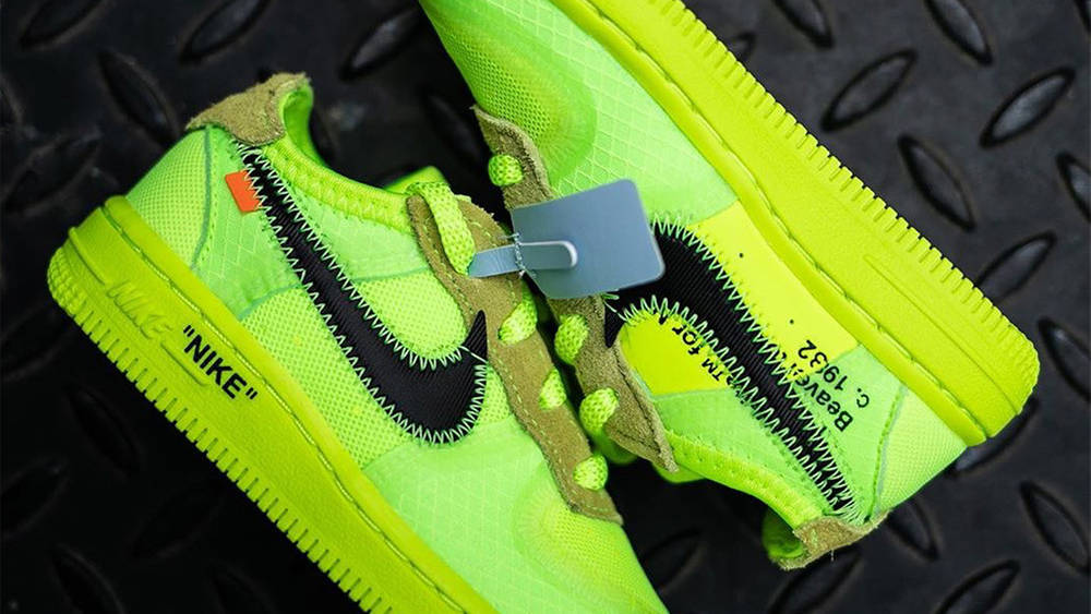 The Off-White x Nike Air Force 1 ‘Volt’ Is Dropping For Toddlers The Off-White x Nike Air Force 1 ‘Volt’ Is Dropping For Toddlers