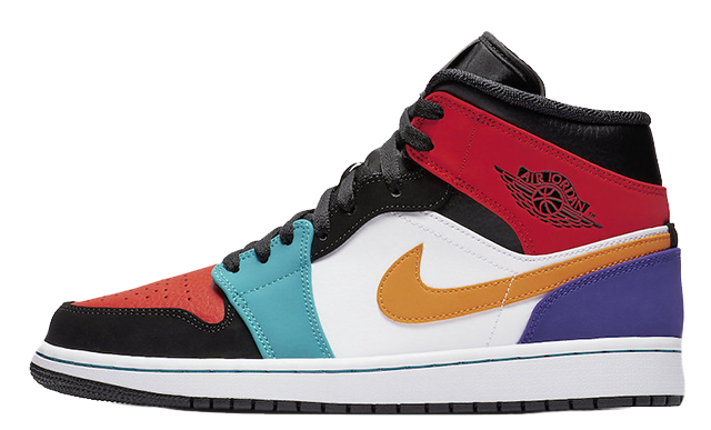 air jordan 1 mid bred multicolor